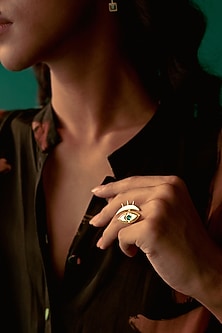 Rose Gold Finish Swarovski Cat Eye Ring