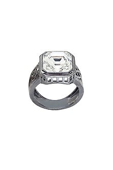 Black Rhodium Finish Swarovski Spinel Ring