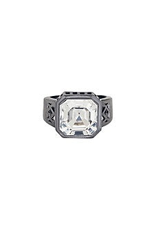 Black Rhodium Finish Swarovski Spinel Ring