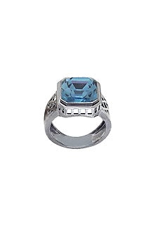 Black Rhodium Finish Swarovski Spinel Ring