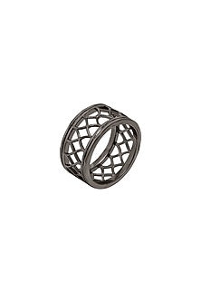 Black Rhodium Finish Swarovski & Opal Stone Ring