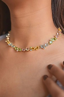 Gold Plated Multi-Colored Swarovski Necklace
