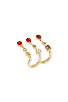 White Rhodium Finish Red Swarovski Crystal Ring