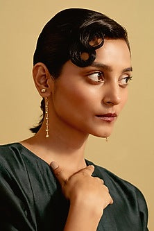 Gold Finish Swarovski Dangler Earrings