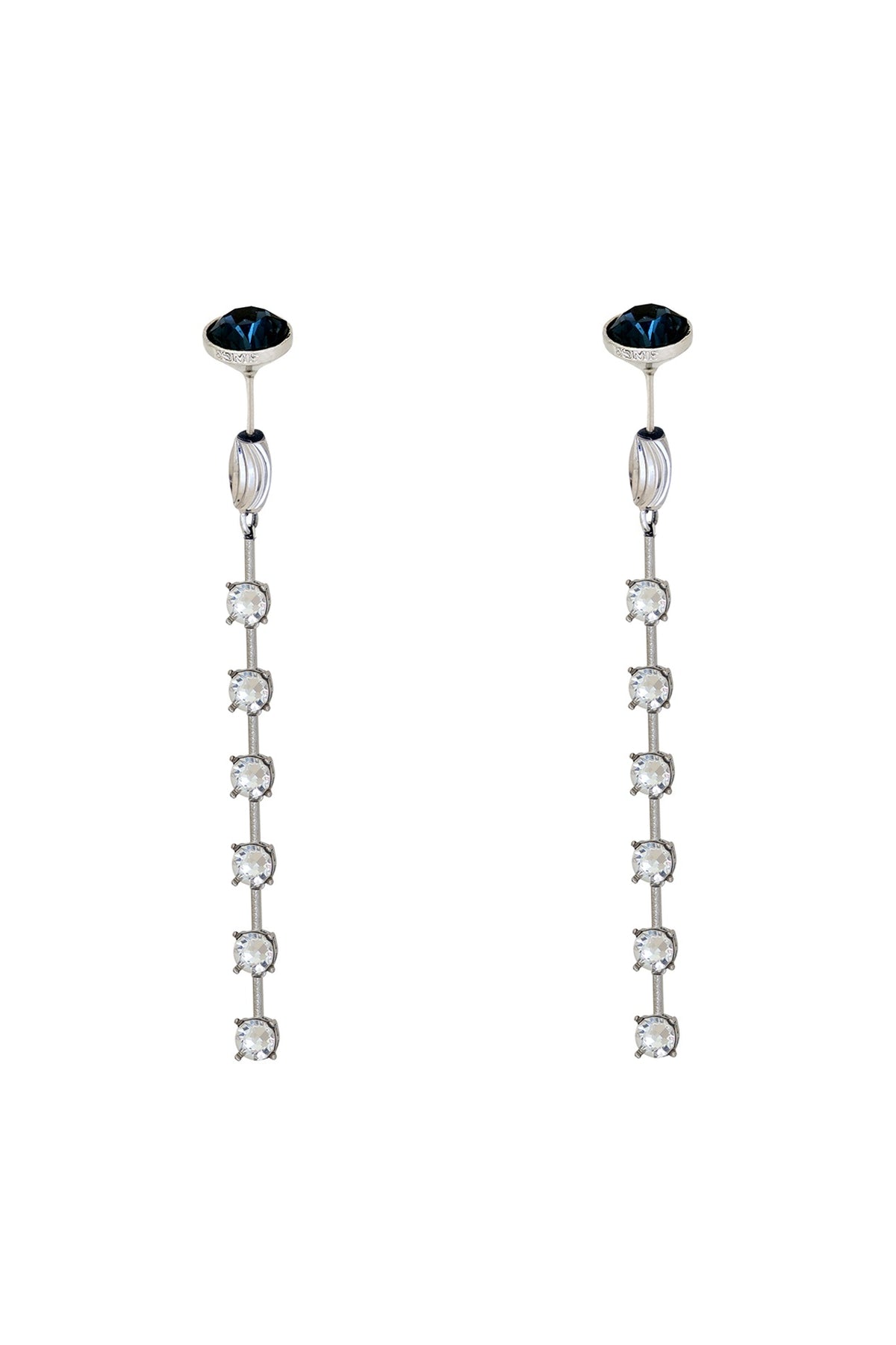 White Finish Grey Swarovski Dangler Earrings