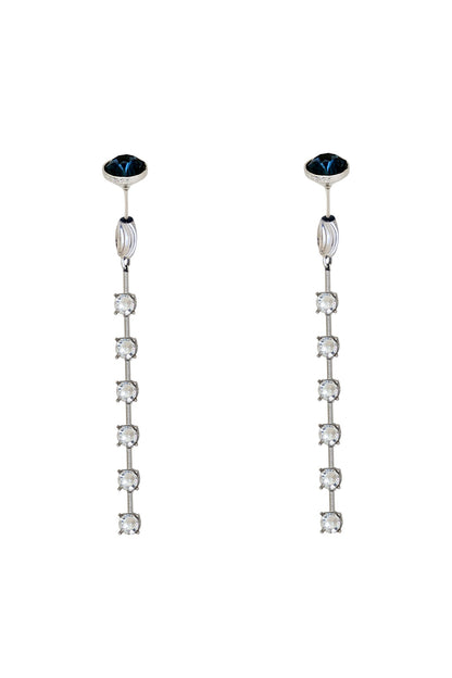 White Finish Grey Swarovski Dangler Earrings