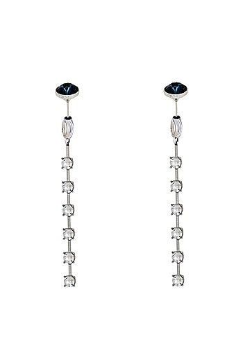 White Finish Grey Swarovski Dangler Earrings
