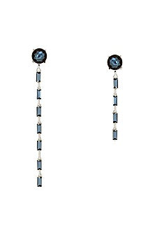 White Finish Grey Swarovski Dangler Earrings