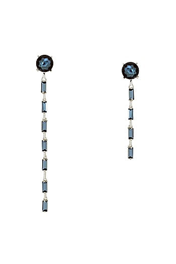 White Finish Grey Swarovski Dangler Earrings