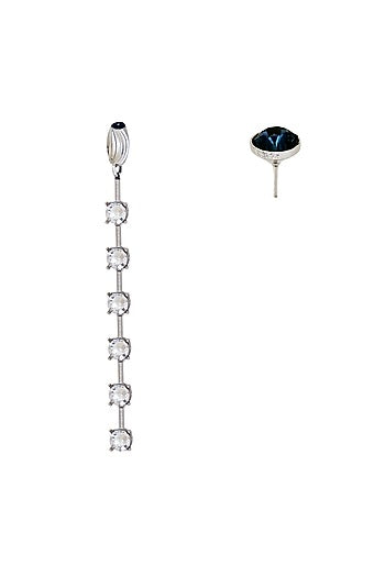 White Finish Grey Swarovski Dangler Earrings
