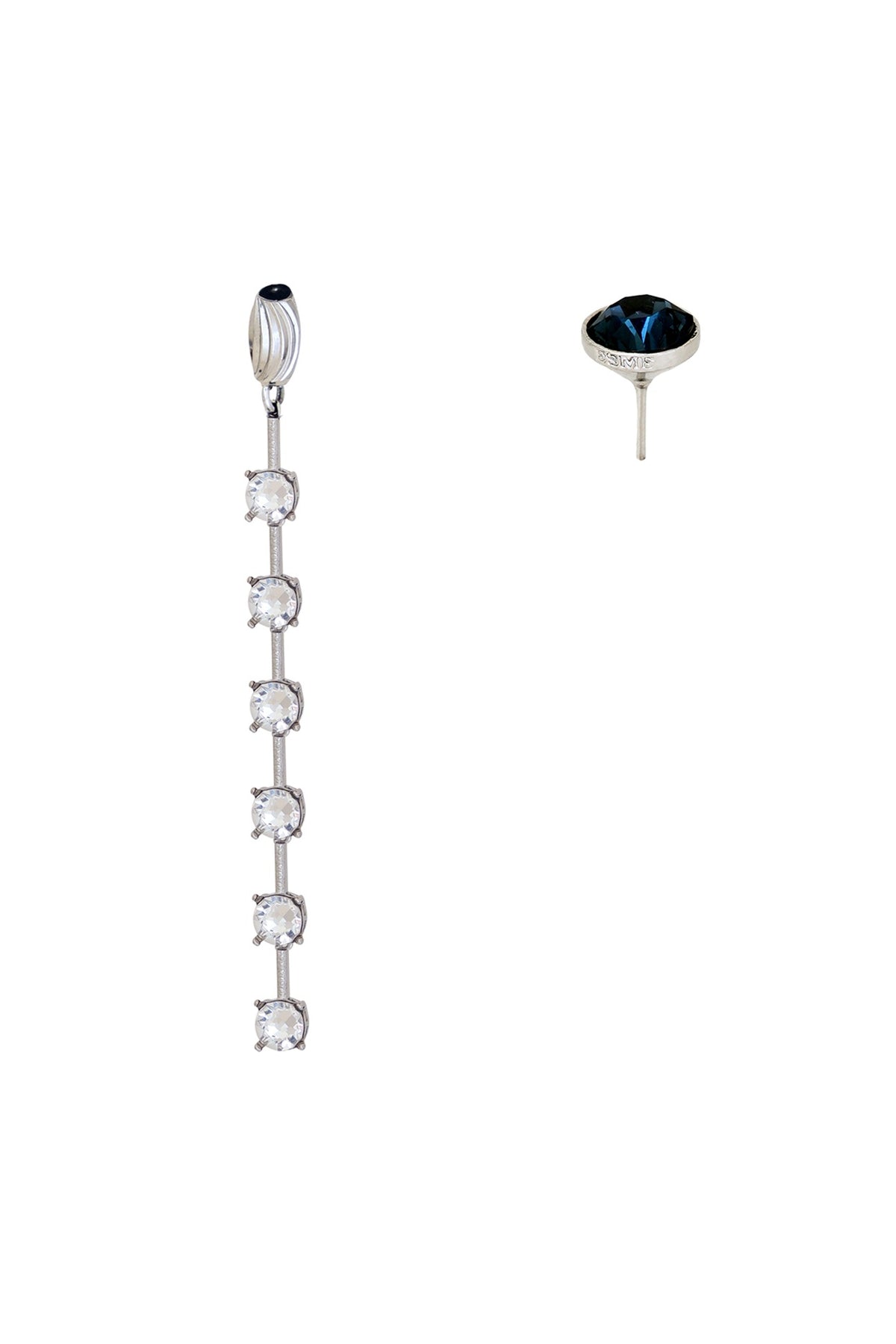 White Finish Grey Swarovski Dangler Earrings