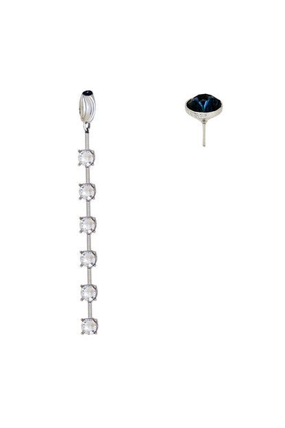White Finish Grey Swarovski Dangler Earrings
