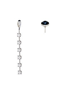 White Finish Grey Swarovski Dangler Earrings