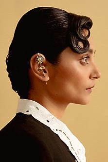 White Finish Pink Swarovski Crystal Needle Style Dangler Earrings