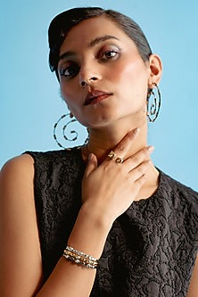 Gold Finish Swarovski Crystal Ring