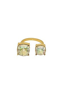 Gold Finish Swarovski Crystal Ring