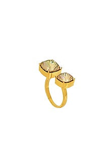 Gold Finish Swarovski Crystal Ring