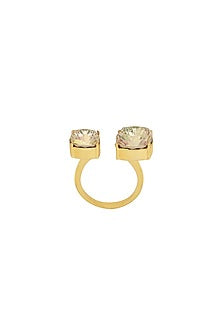 Gold Finish Swarovski Crystal Ring