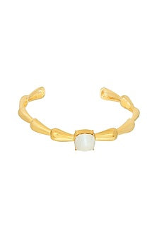 Gold Finish Green Cushion Cut Swarovski Stone Bracelet