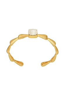 Gold Finish Green Cushion Cut Swarovski Stone Bracelet