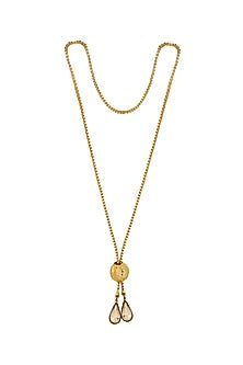 Gold Finish Swarovski Crystal Long Necklace