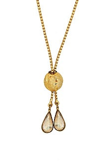 Gold Finish Swarovski Crystal Long Necklace