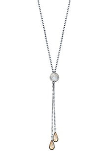 White Finish Swarovski Crystal Long Necklace