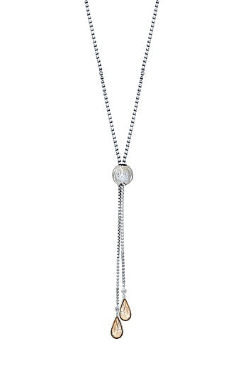 White Finish Swarovski Crystal Long Necklace