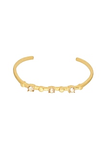 Gold Finish Swarovski Stone Kada