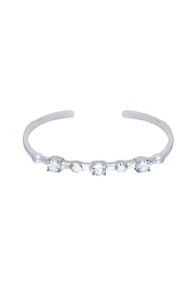 White Finish Grey Swarovski Stone Kada