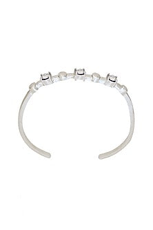 White Finish Grey Swarovski Stone Kada