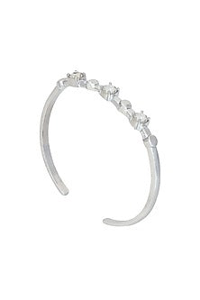 White Finish Grey Swarovski Stone Kada
