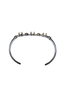 Black Rhodium Finish Gold Swarovski Stone Kada