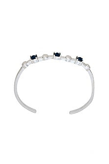 White Finish Blue Swarovski Stone Kada