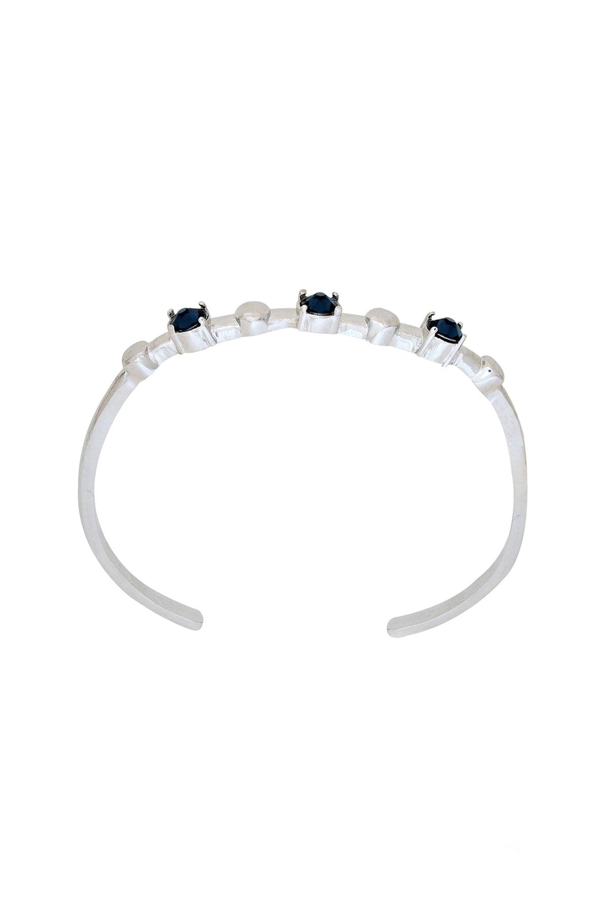 White Finish Blue Swarovski Stone Kada
