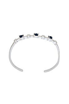 White Finish Blue Swarovski Stone Kada