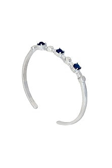 White Finish Blue Swarovski Stone Kada