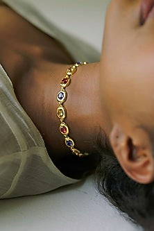 White Rhodium Finish Multi-Colored Swarovski Choker Necklace