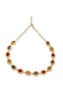 White Rhodium Finish Multi-Colored Swarovski Choker Necklace