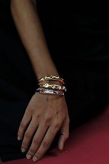 White Rhodium Finish Gold Swarovski Crystal Bracelet