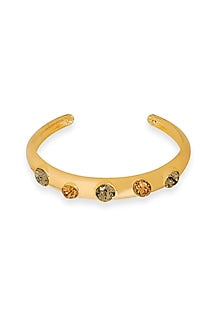 White Rhodium Finish Gold Swarovski Crystal Bracelet
