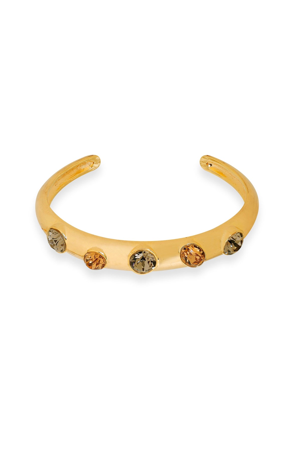 White Rhodium Finish Gold Swarovski Crystal Bracelet