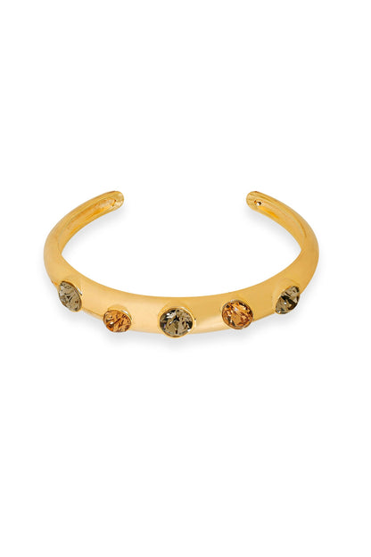 White Rhodium Finish Gold Swarovski Crystal Bracelet