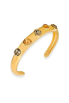White Rhodium Finish Gold Swarovski Crystal Bracelet
