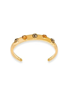 White Rhodium Finish Gold Swarovski Crystal Bracelet