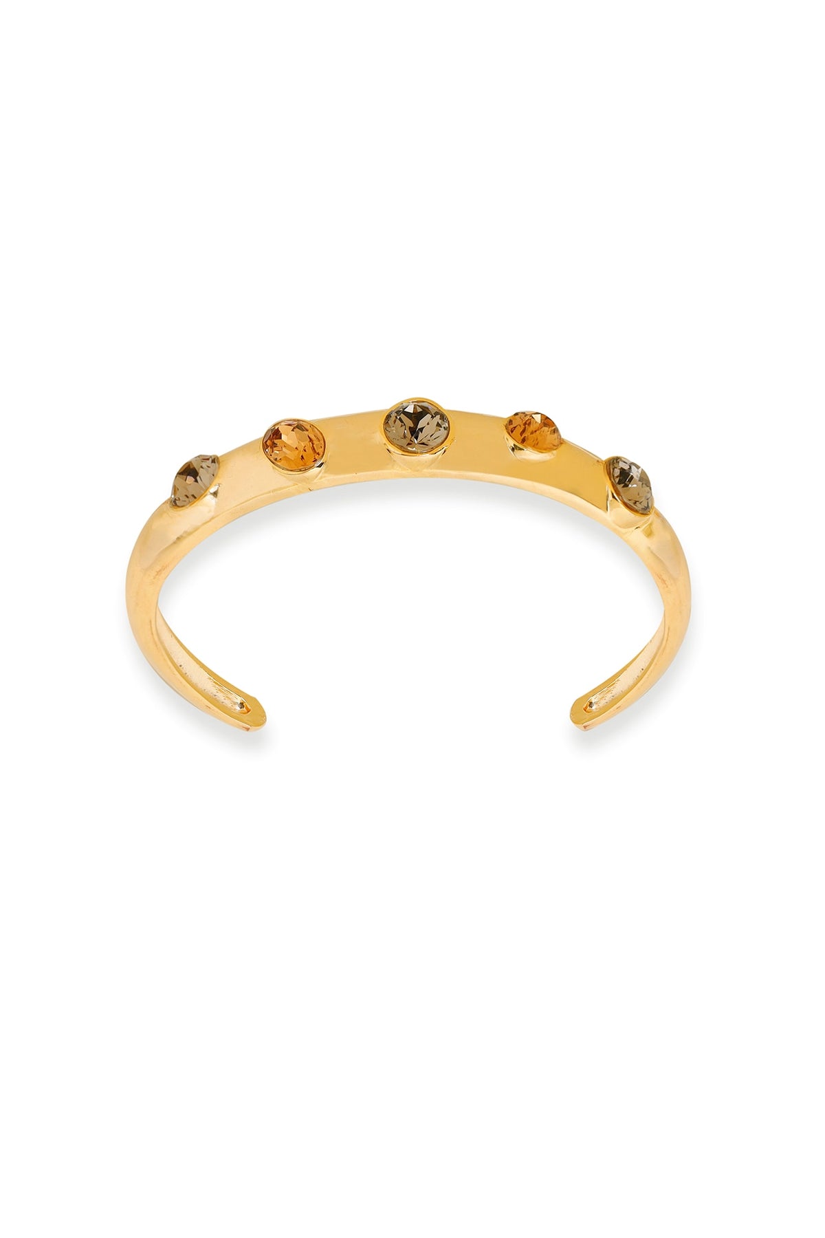 White Rhodium Finish Gold Swarovski Crystal Bracelet