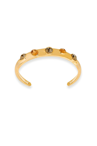 White Rhodium Finish Gold Swarovski Crystal Bracelet