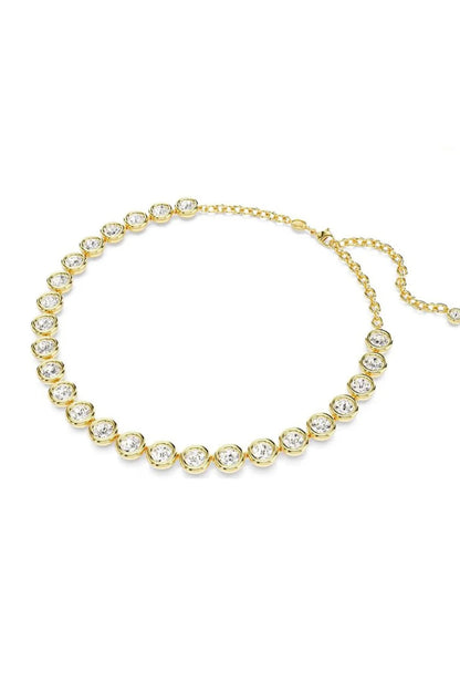 Gold Plated White Swarovski Crystal Necklace