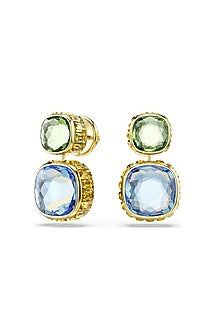 Gold Plated Multi-Colored Swarovski Dangler Earrings