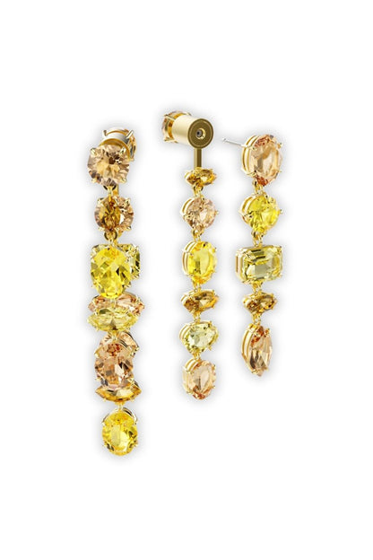 Gold Plated Yellow Swarovski Detachable Dangler Earrings